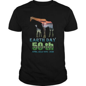 Earth Day 50Th Anniversary Giraffe Silhouette Giraffe Shirt